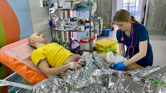 Dmytro, el padre la pequeña, ya en el hospital Ataques a civiles