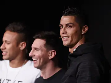 Neymar Jr., Leo Messi y Cristiano Ronaldo