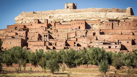 Vista panorámica de Aït-Ben-Haddou. Vista panorámica de Aït-Ben-Haddou.