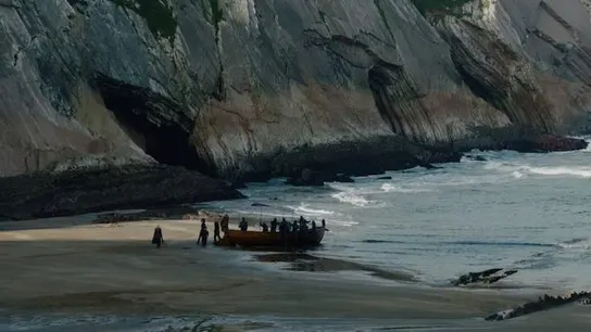 Escena de 'Juego de Tronos' en la playa de Itzurun. Escena de 'Juego de Tronos' en la playa de Itzurun.