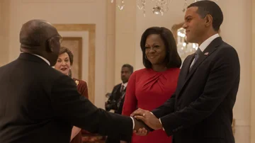 Viola Davis caracterizada como Michelle Obama en uno de los episodios de 'The First Lady'.