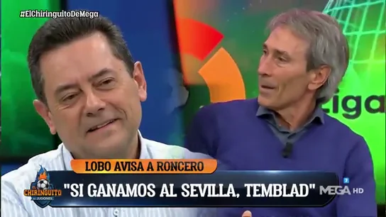 El cara a cara de Lobo Carrasco y Tomás Roncero en 'El Chiringuito': "Si el Barça les persigue, en el Real Madrid tiemblan" El cara a cara de Lobo Carrasco y Tomás Roncero en 'El Chiringuito': "Si el Barça les persigue, en el Real Madrid tiemblan"