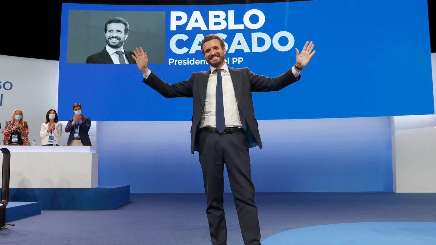 Pablo Casado, en su último discurso como presidente del PP Pablo Casado, en su último discurso como presidente del PP