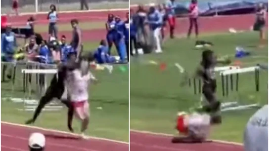 Tremendo puñetazo en una prueba de atletismo Tremendo puñetazo en una prueba de atletismo