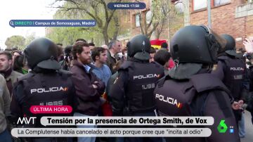 Tensión por la presencia de Ortega Smith en la Universidad Complutense tras la cancelación de un acto por "incitar al odio"