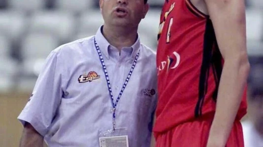 Pau Gasol con Javier Imbroda en su debut con la Selección Española