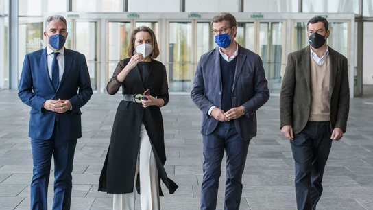 Elías Bendodo, Cuca Gamarra, Alberto Núñez Feijóo y Juanma Moreno Elías Bendodo, Cuca Gamarra, Alberto Núñez Feijóo y Juanma Moreno