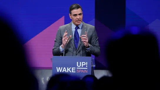 El presidente del Gobierno, Pedro Sánchez, durante la inauguración del II foro económico "Wake Up, Spain!". El presidente del Gobierno, Pedro Sánchez, durante la inauguración del II foro económico "Wake Up, Spain!".