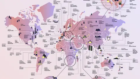 El mapa con los mejores atardeceres de cada país El mapa con los mejores atardeceres de cada país