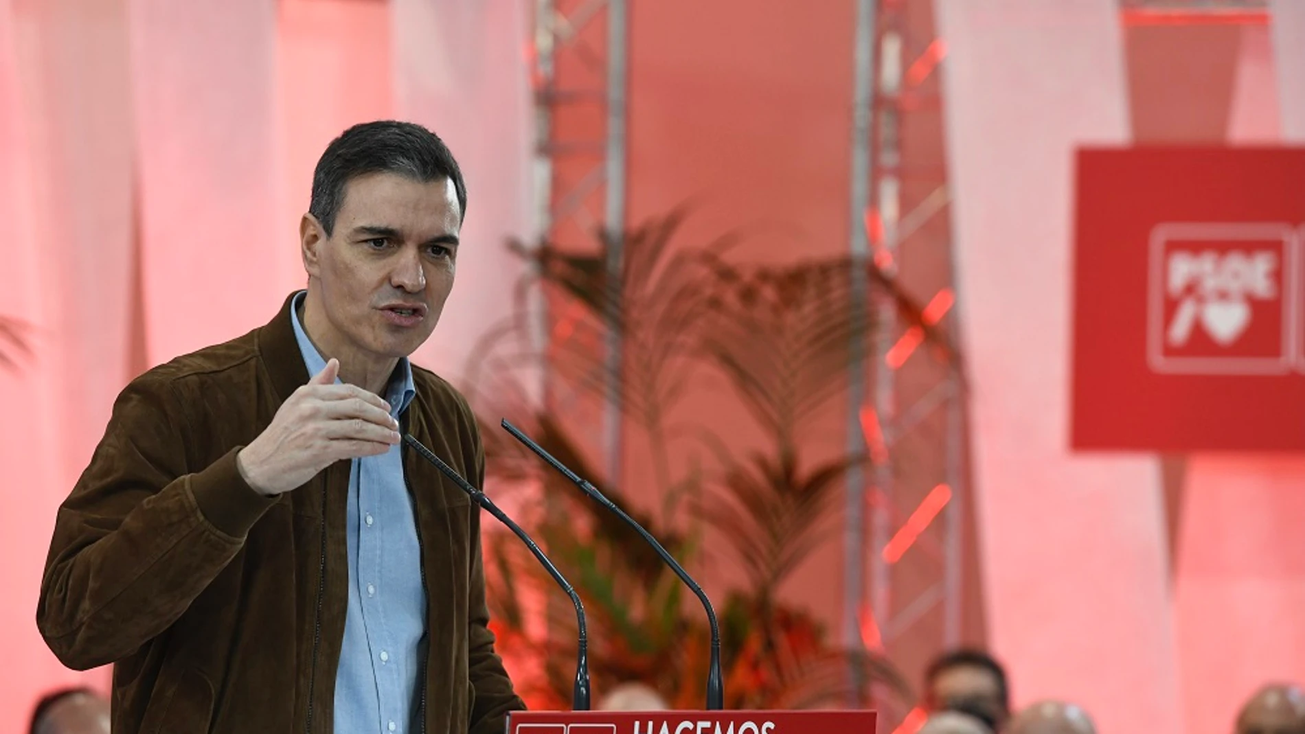 Pedro Sánchez en un acto del PSOE en Madrid