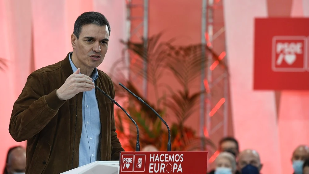 Pedro Sánchez en un acto del PSOE en Madrid