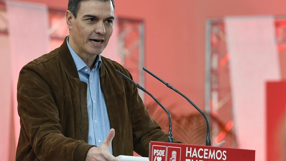 Pedro Sánchez en un acto del PSOE en Madrid