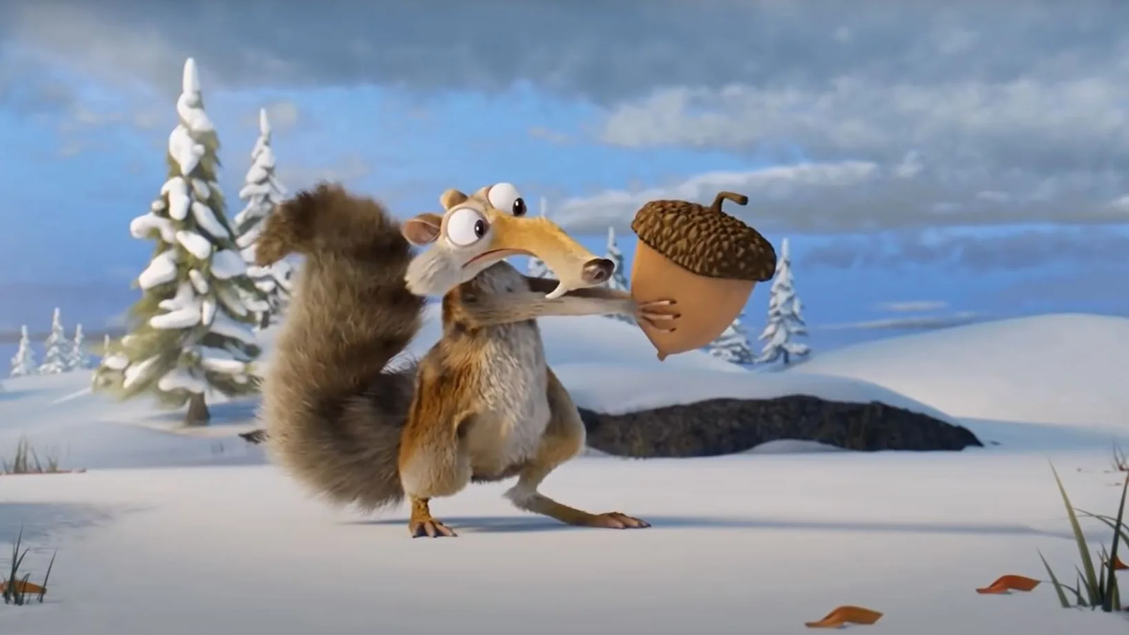 Scrat observa su ansiada bellota