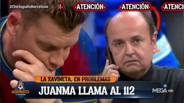 El momentazo viral de Juanma Rodríguez en 'El Chiringuito': "¿112? Miren, la 'Xavineta'echa mucho humo y no arranca"