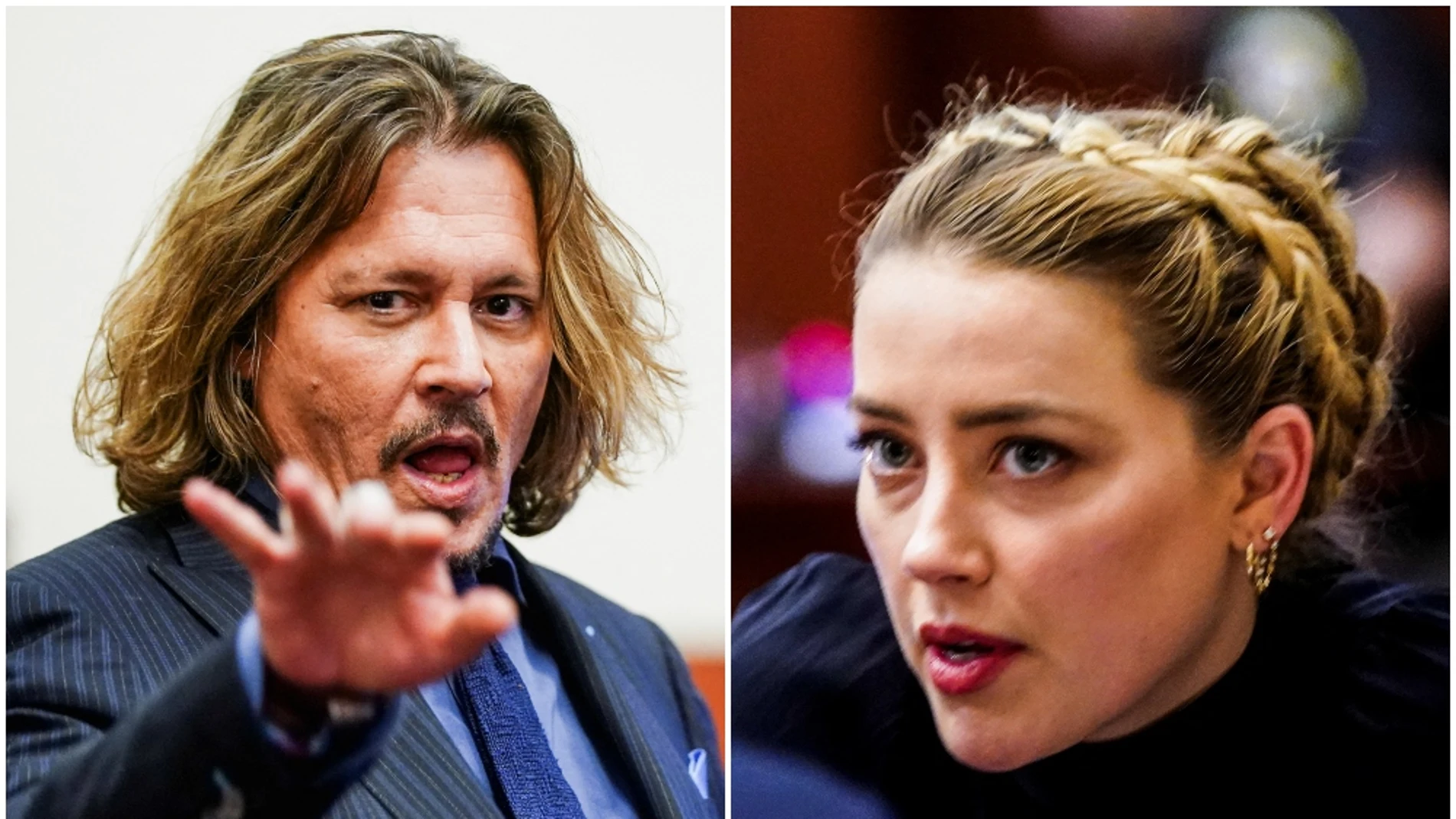 Johnny Depp y Amber Heard, durante su juicio