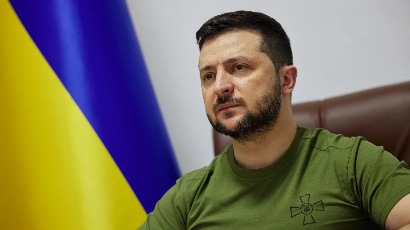 Volodímir Zelenski, presidente de Ucrania, durante una intervención Volodímir Zelenski, presidente de Ucrania, durante una intervención