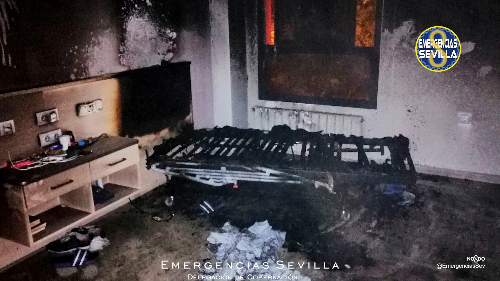 Consecuencias del incendio en una residencia de personas con discapacidad en Sevilla