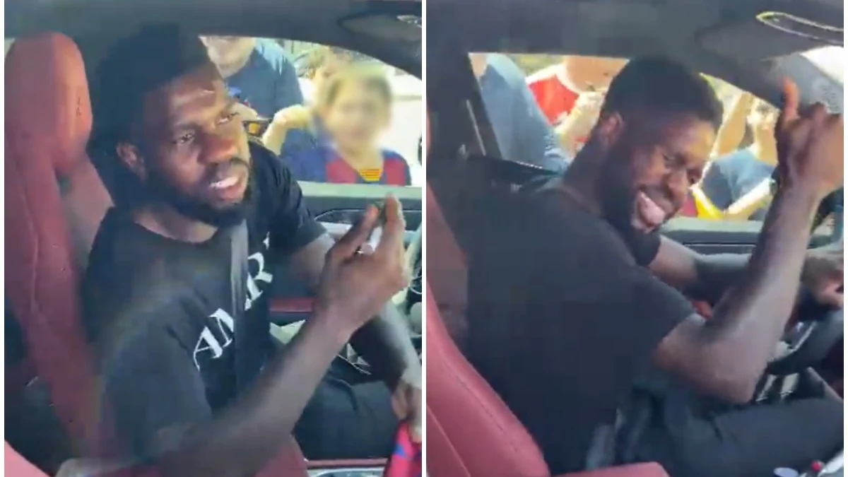 Umtiti, en su coche