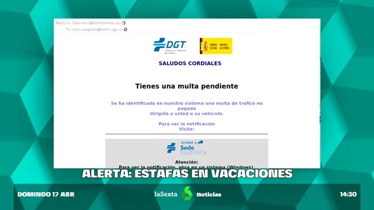 Nueva estafa por una falsa multa de la DGT por Semana Santa: cómo evitar caer en ella Nueva estafa por una falsa multa de la DGT por Semana Santa: cómo evitar caer en ella