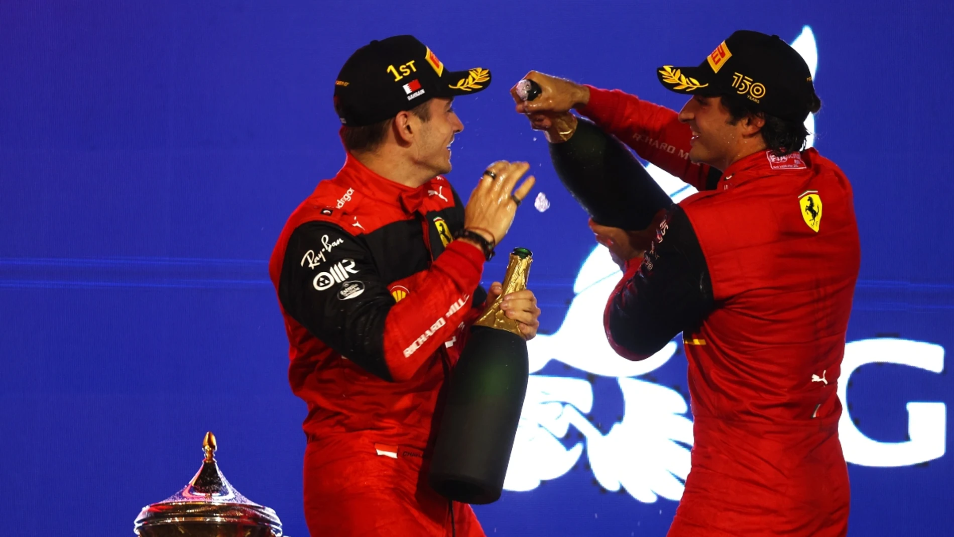 Leclerc y Sainz, de celebración