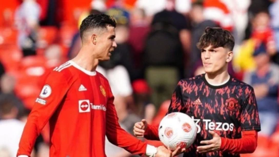 Cristiano Ronaldo y Alejandro Garnacho, en un partido del Manchester United Cristiano Ronaldo y Alejandro Garnacho, en un partido del Manchester United