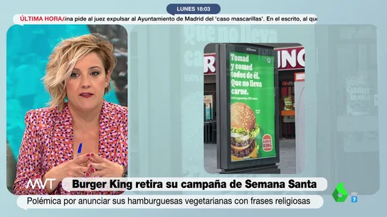 Cristina Pardo critica la retirada de la campaña de Burger King: "No le puedes conceder ese poder a las redes sociales" Cristina Pardo critica la retirada de la campaña de Burger King: "No le puedes conceder ese poder a las redes sociales"