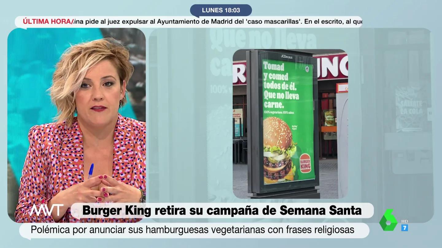 Cristina Pardo critica la retirada de la campaña de Burger King: "No le puedes conceder ese poder a las redes sociales" Cristina Pardo critica la retirada de la campaña de Burger King: "No le puedes conceder ese poder a las redes sociales"