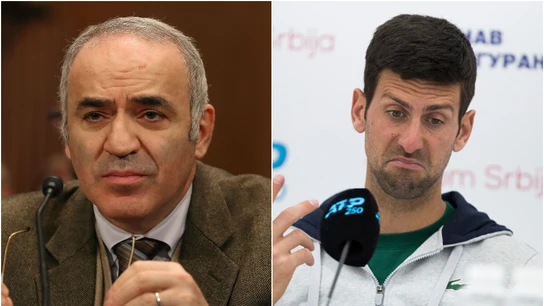 Garri Kasparov y Novak Djokovic  Garri Kasparov y Novak Djokovic