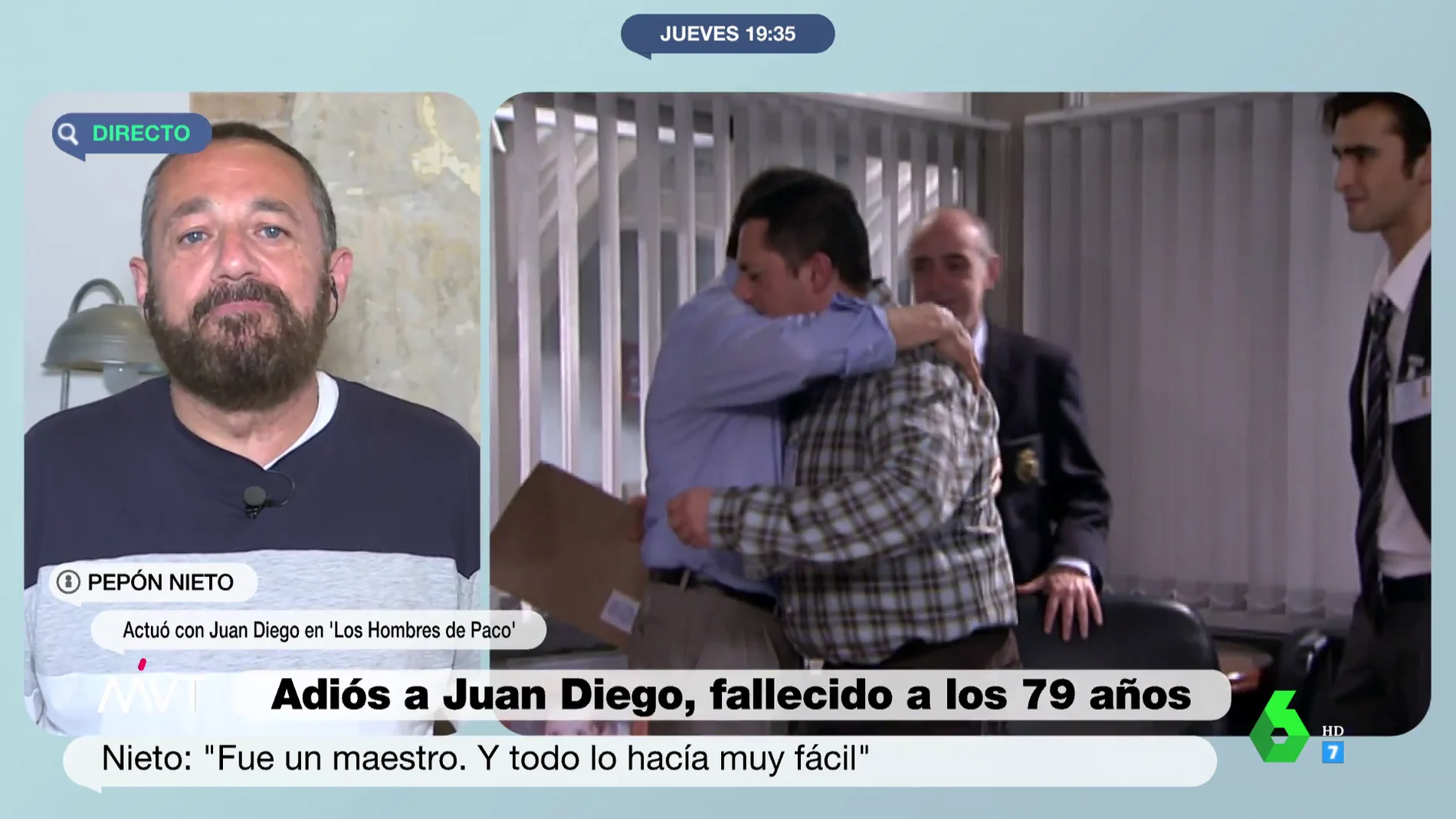 Pepón Nieto recuerda a Juan Diego, su compañero en 'Los Hombres de Paco'