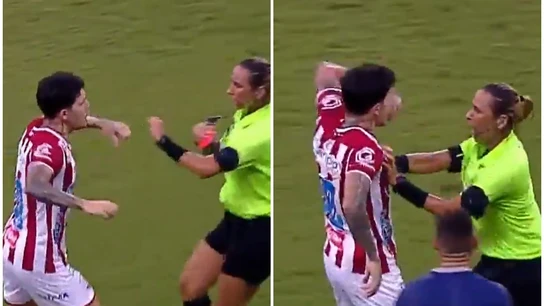 Un jugador intenta agredir a una árbitra Un jugador intenta agredir a una árbitra