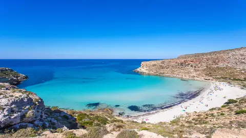 La playa de los conejos o bahía de los conejos, Sicilia La playa de los conejos o bahía de los conejos, Sicilia