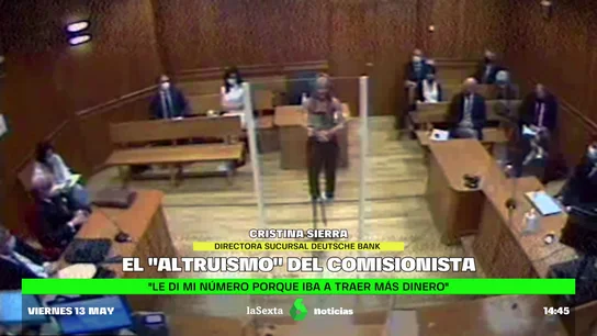 La directora del banco afirma que Medina esperaba más dinero La directora del banco afirma que Medina esperaba más dinero