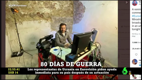 El comentarista ucraniano de Eurovisión sigue la gala desde un búnker de ubicación desconocida El comentarista ucraniano de Eurovisión sigue la gala desde un búnker de ubicación desconocida