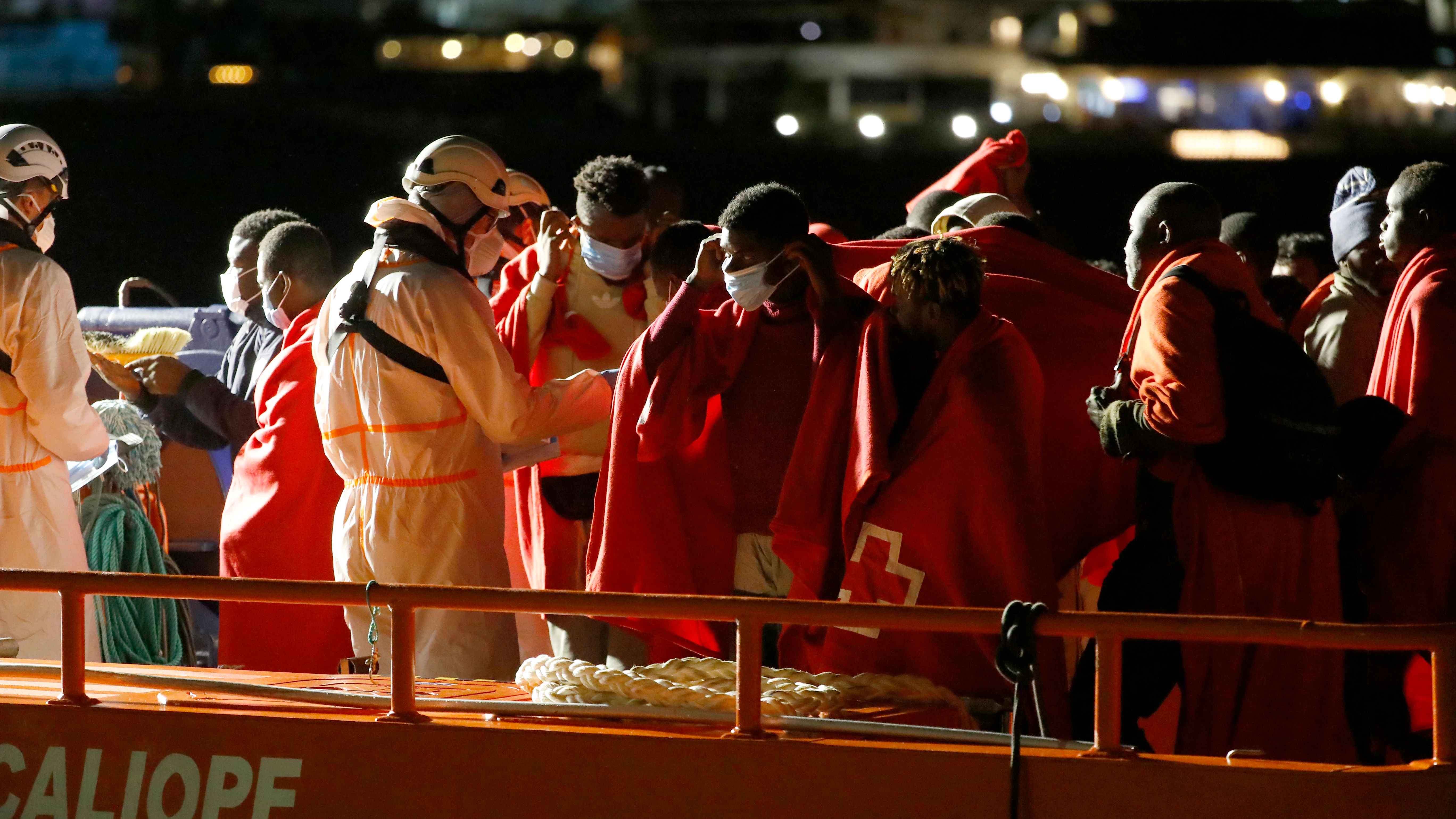 Imagen de un grupo de migrantes rescatados en Gran Canaria