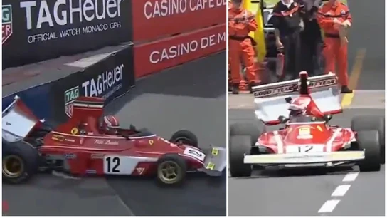 Charles Leclerc estampa el Ferrari de Niki Lauda Charles Leclerc estampa el Ferrari de Niki Lauda