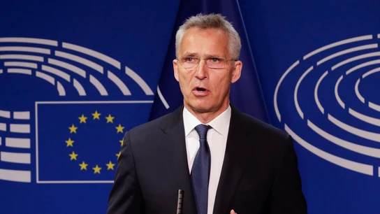Imagen de archivo del secretario general de la OTAN, Jens Stoltenberg Imagen de archivo del secretario general de la OTAN, Jens Stoltenberg