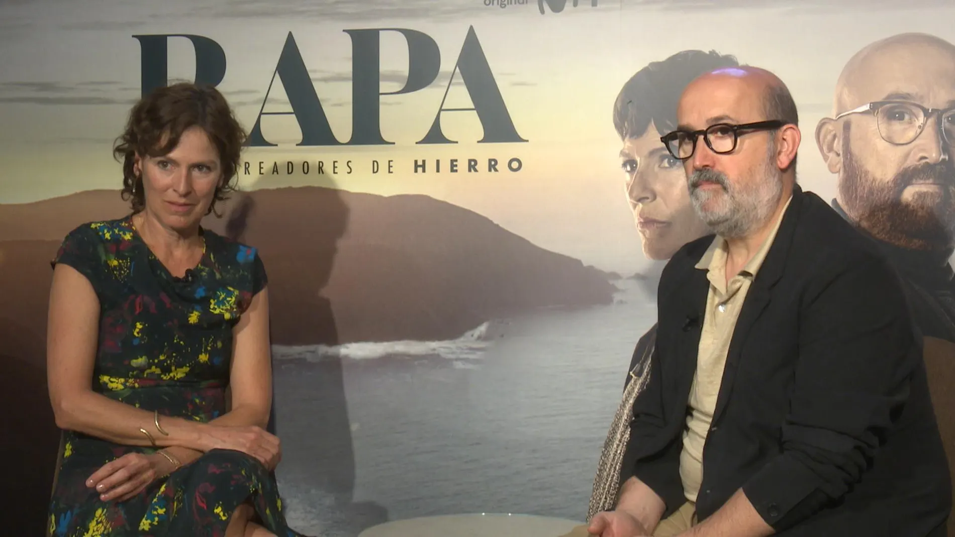 Javier Cámara y Mónica López durante las entrevistas de 'Rapa¡.