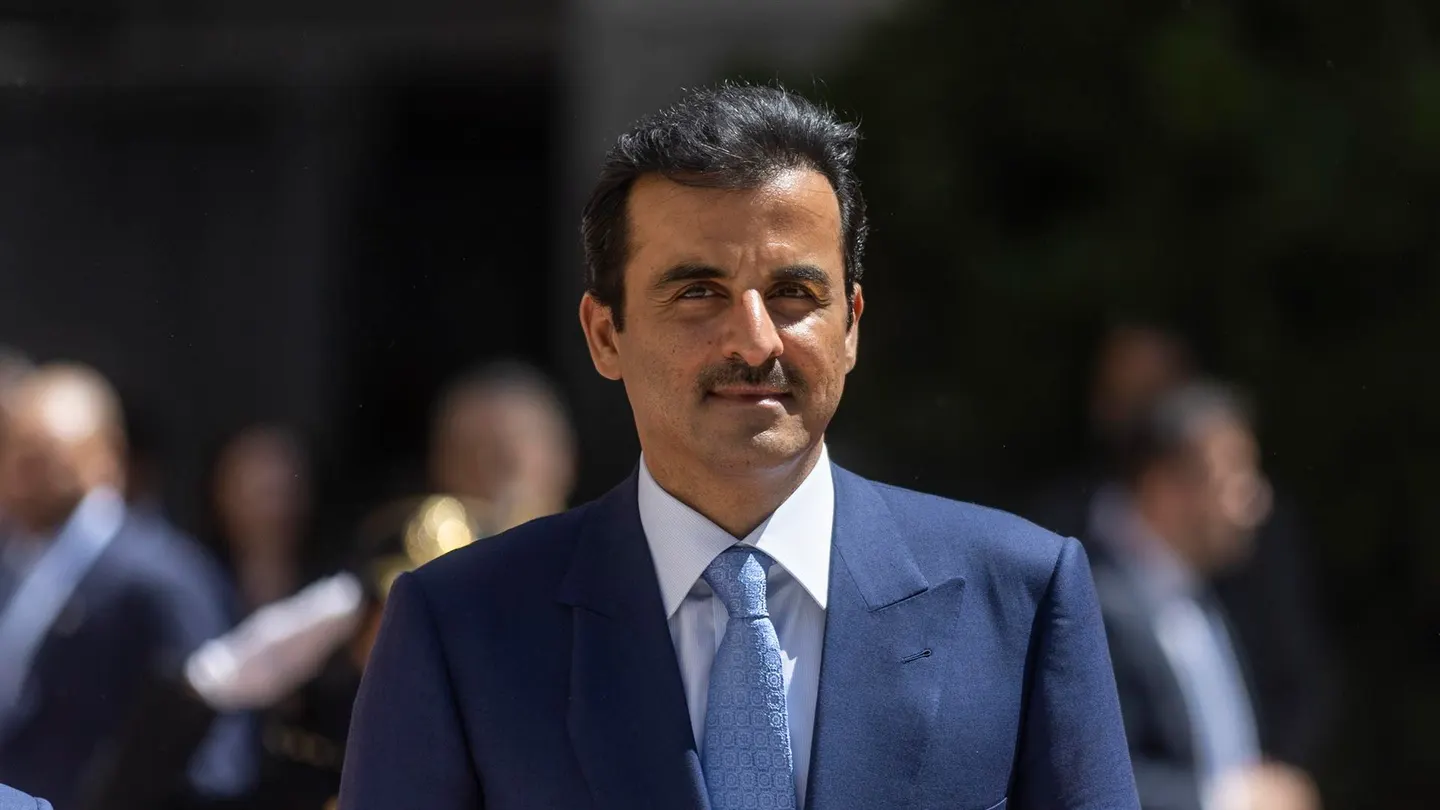 El emir de Catar, Tamim bin Hamad al Thani, a su llegada al Senado de Madrid. El emir de Catar, Tamim bin Hamad al Thani, a su llegada al Senado de Madrid.