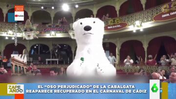 Reaparece el 'oso perjudicado' de la cabalgata de Cádiz recuperado y listo para los Carnavales: "Ha encontrado un 'osópata' muy bueno" 