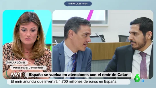 La advertencia de Pilar Gómez sobre los negocios de España con el emir de Catar: "Cuando haya que devolverle todas las medallas porque nos pase como con Putin no nos sorprendamos" La advertencia de Pilar Gómez sobre los negocios de España con el emir de Catar: "Cuando haya que devolverle todas las medallas porque nos pase como con Putin no nos sorprendamos"