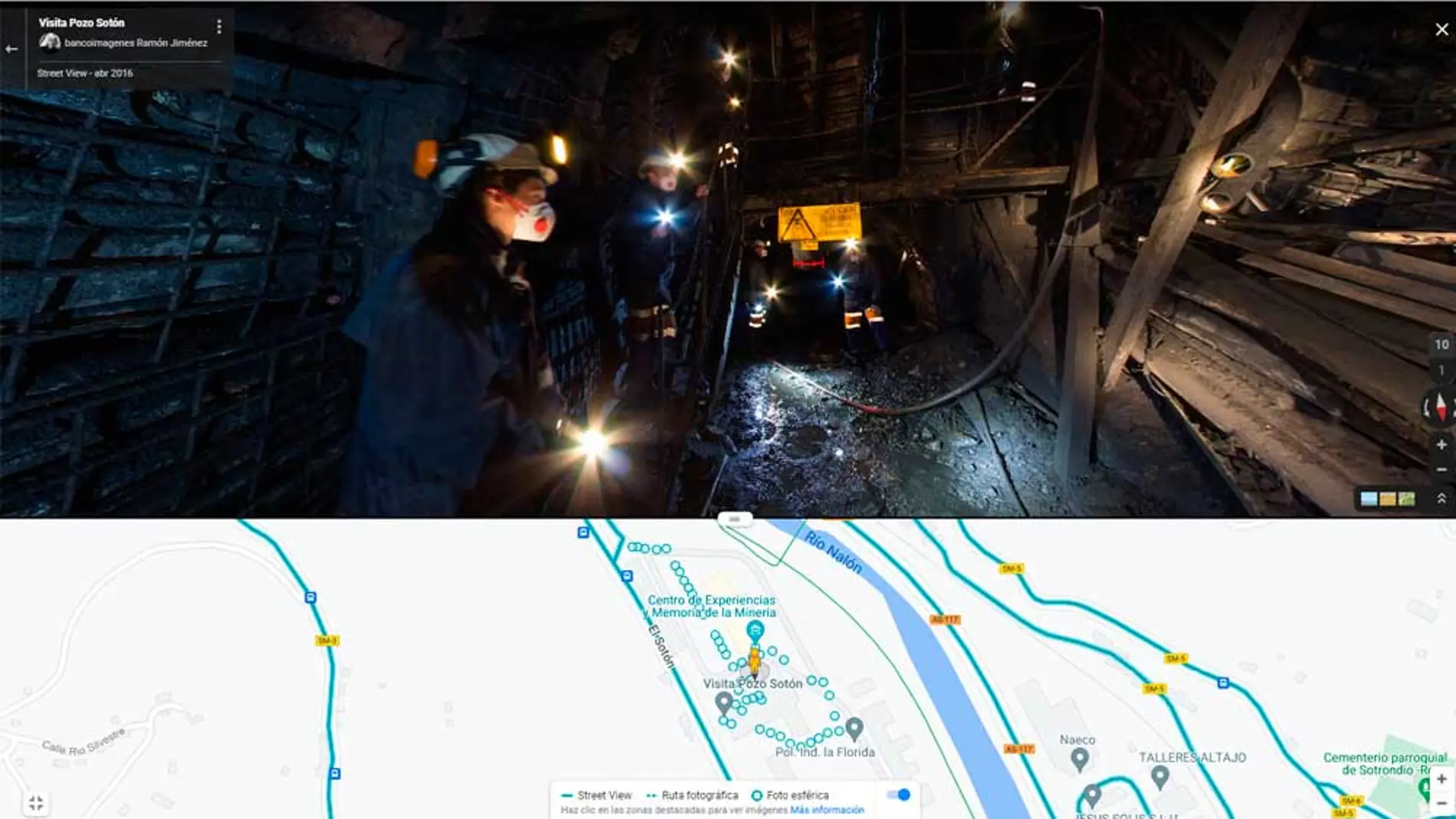 Recorriendo el interior de la mina con Google Street View