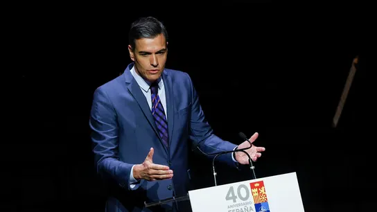 El presidente del Gobierno, Pedro Sánchez interviene en el acto de conmemoración por el 40 aniversario del ingreso de España en la OTAN. El presidente del Gobierno, Pedro Sánchez interviene en el acto de conmemoración por el 40 aniversario del ingreso de España en la OTAN.