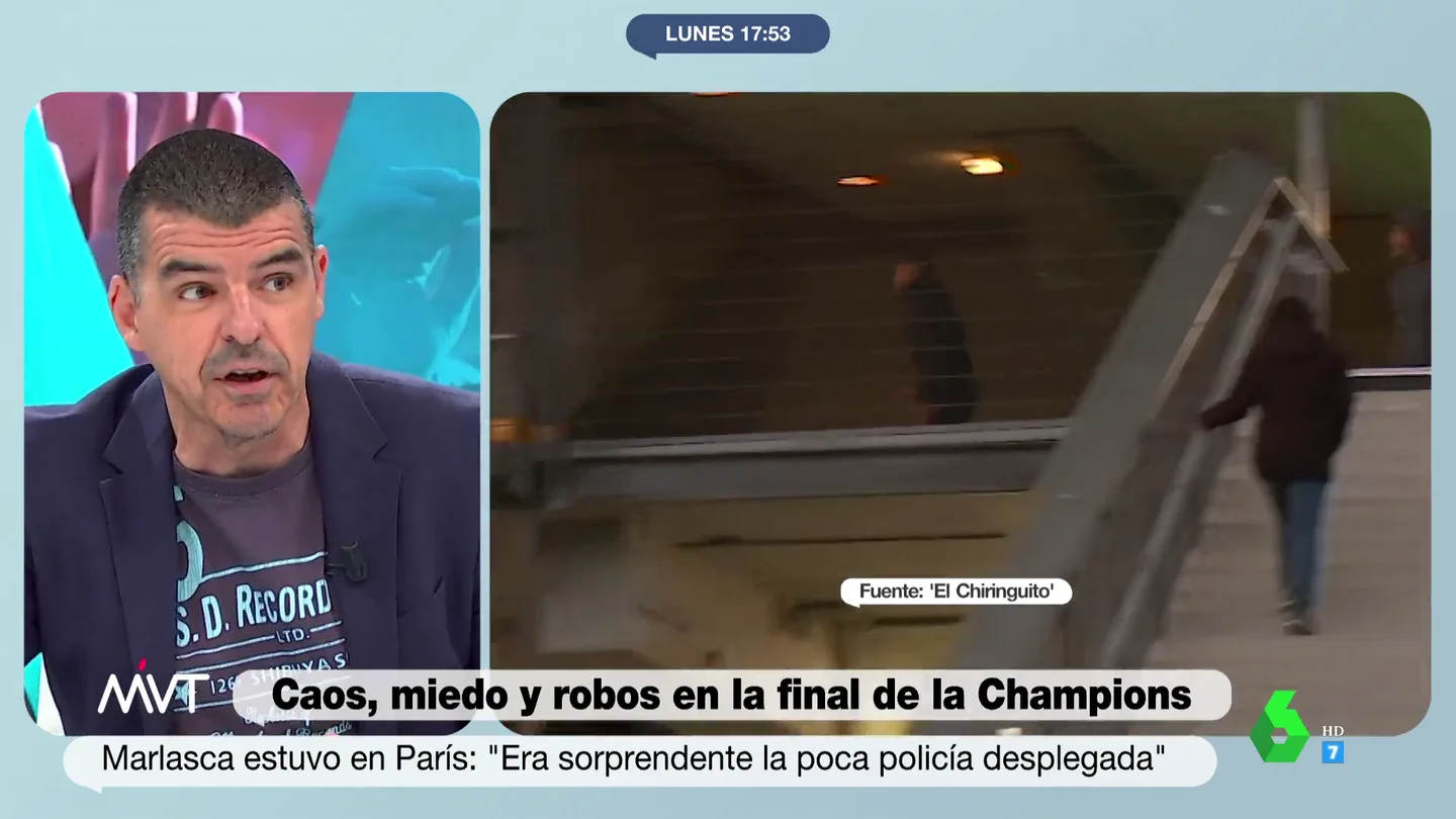 Manu Marlasca relata cómo era "la ratonera" por la que los aficionados tuvieron que abandonar Sanit-Denis: "Vimos cómo arrebataban bolsos, mochilas" Manu Marlasca relata cómo era "la ratonera" por la que los aficionados tuvieron que abandonar Sanit-Denis: "Vimos cómo arrebataban bolsos, mochilas"