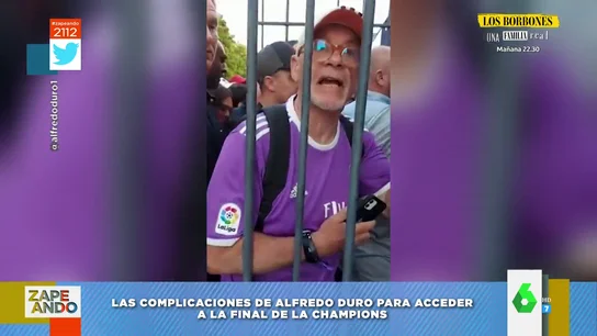 El mal rato de Alfredo Duro al entrar al estadio El mal rato de Alfredo Duro al entrar al estadio