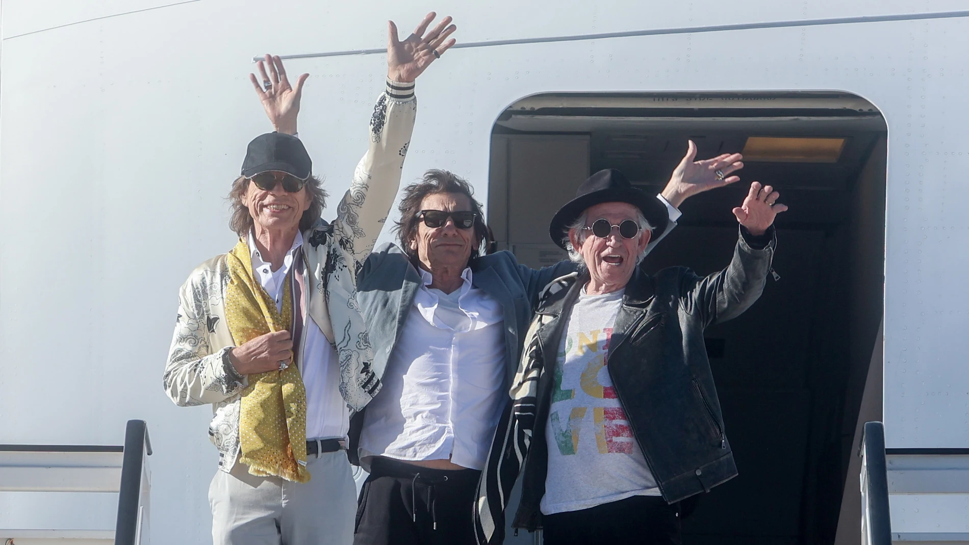 The Rolling Stones llegando a Madrid el pasado jueves