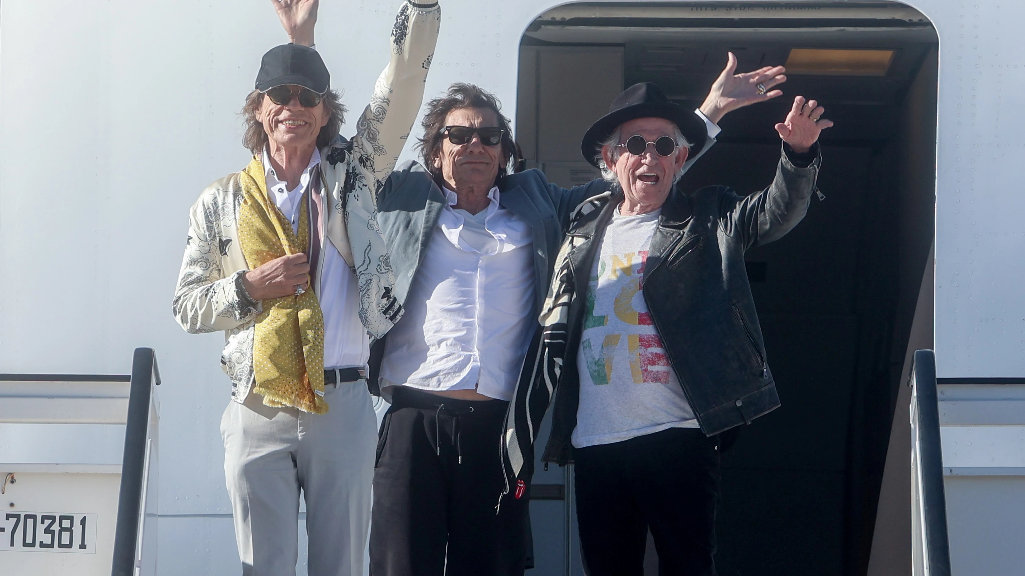 The Rolling Stones llegando a Madrid el pasado jueves