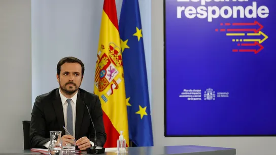 El ministro de Consumo, Alberto Garzón, durante la rueda de prensa posterior a la reunión del Consejo de Ministros  El ministro de Consumo, Alberto Garzón, durante la rueda de prensa posterior a la reunión del Consejo de Ministros