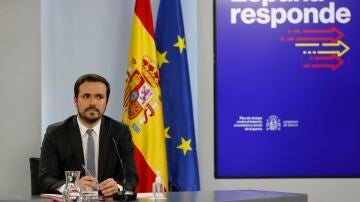 El ministro de Consumo, Alberto Garzón, durante la rueda de prensa posterior a la reunión del Consejo de Ministros 