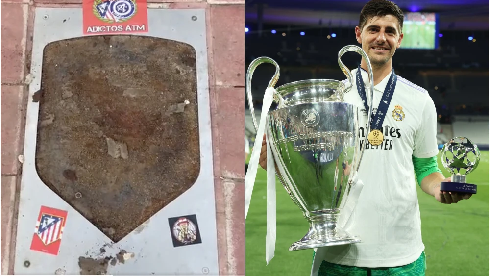 Las dos sutiles respuestas de Courtois a la retirada de su placa del Paseo de las Leyendas del Atlético de Madrid