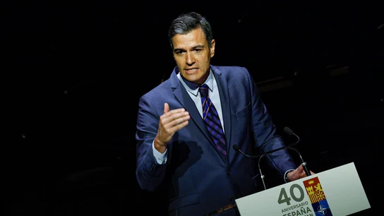 El presidente del Gobierno, Pedro Sánchez, durante la celebración del 40 aniversario de la entrada de España en la OTAN El presidente del Gobierno, Pedro Sánchez, durante la celebración del 40 aniversario de la entrada de España en la OTAN